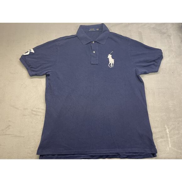 Polo Ralph Lauren Polo Shirt Men's XLT Navy Blue Short Sleeve Classic Big Pony - Picture 1 of 7
